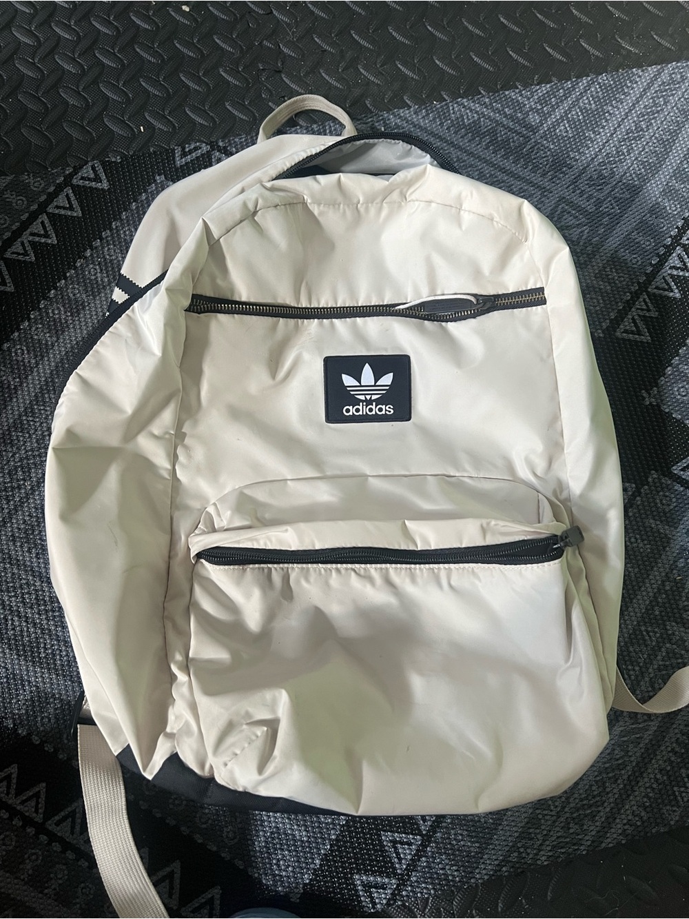 adidas Cream Backpack with Black Trim for Men